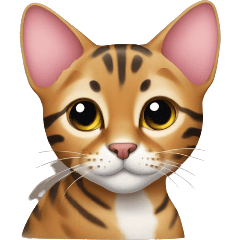 Bengal cat with heart emoji