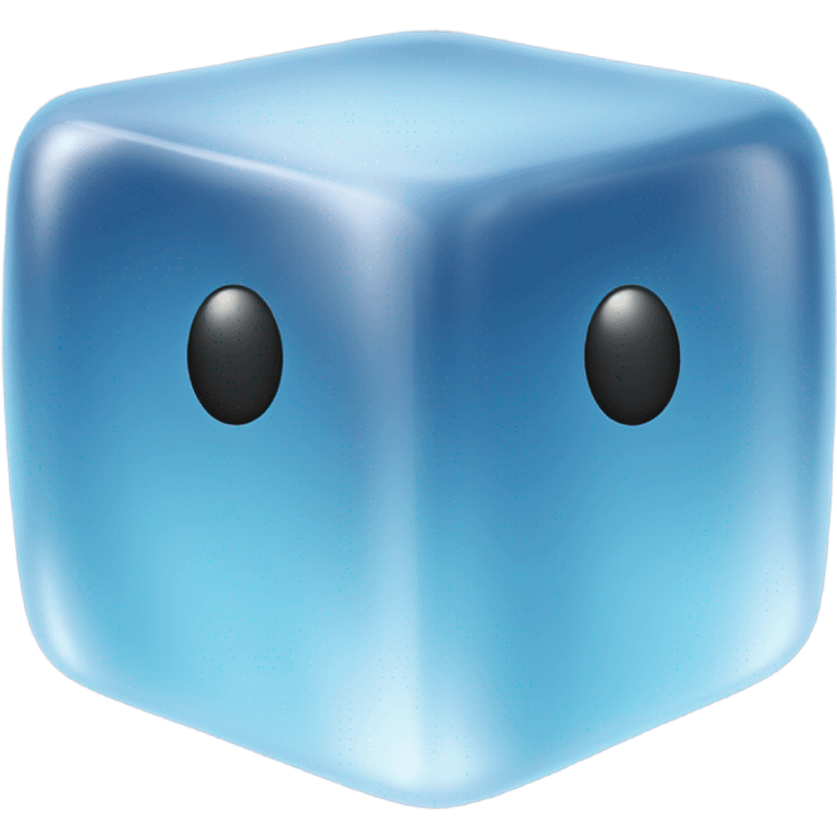 an ice cube with no arms and small legs emoji