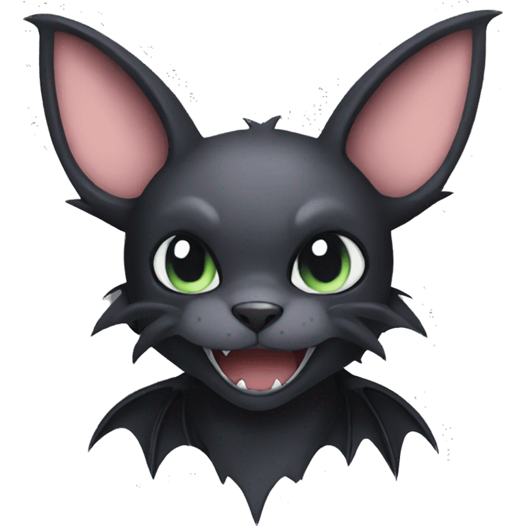 Black edgy bat-cat-Fakemon emoji