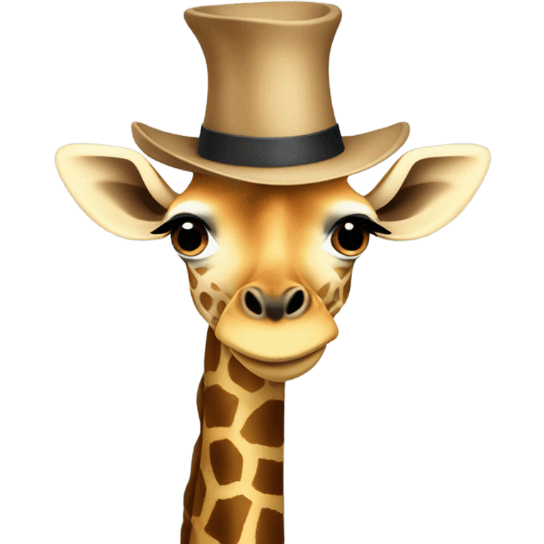 Giraffe wearing to hat emoji