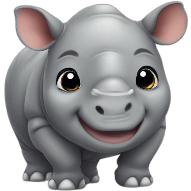 Cute little chubby Rhino emoji