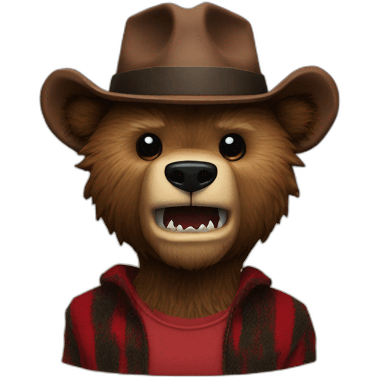 freddy krueger as a grizzly head emoji