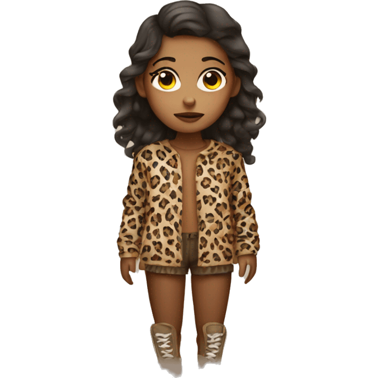 Sleepy girl with leopard outfit emoji