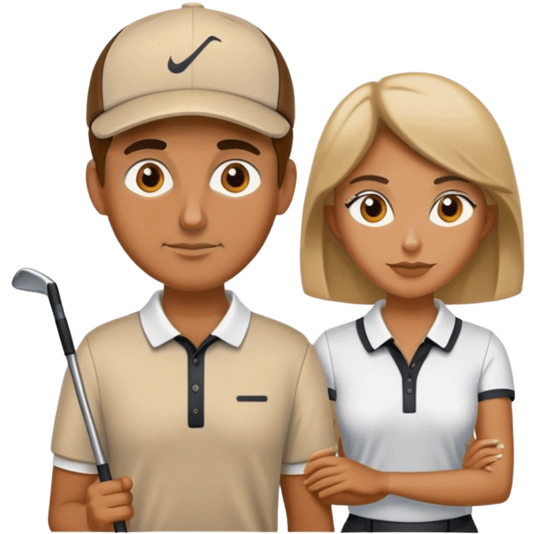 Golf people , female reader and male emoji