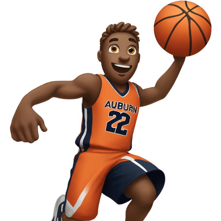 Auburn dunks over zebra basketball  emoji