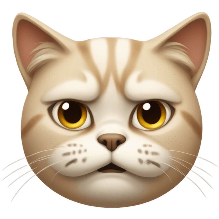 Grumpy beige cat emoji