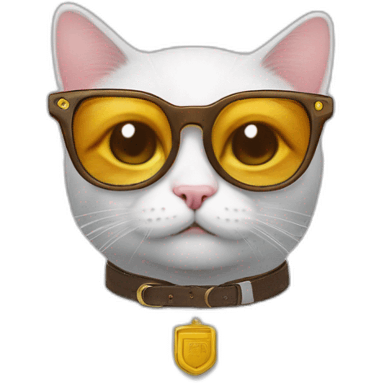 Un chat qui a des lunettes de soleil et une ceinture  emoji