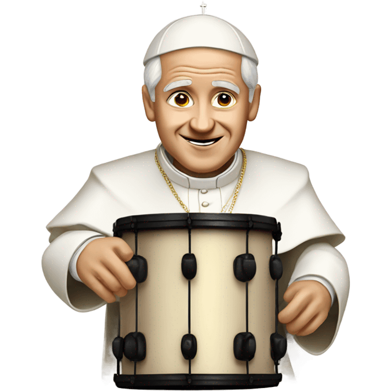 Pope playing a drum kit emoji