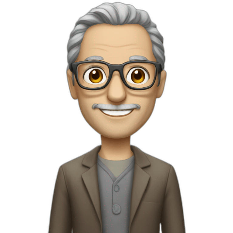 Professeur de la casa de papel avec des lunettes et un sourire m emoji