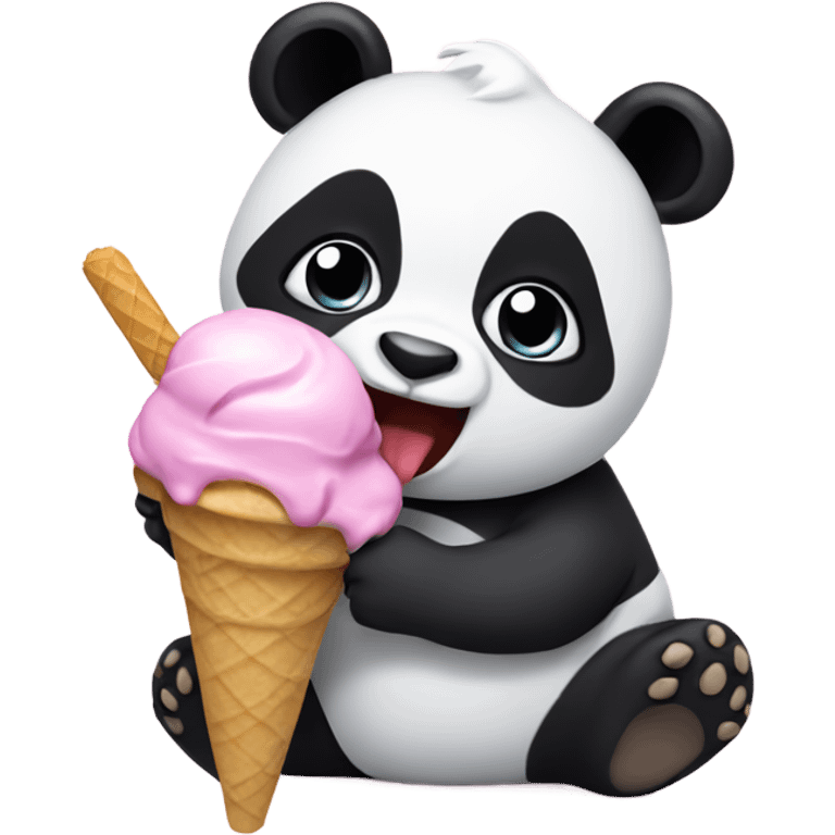 Panda eating ice cream emoji