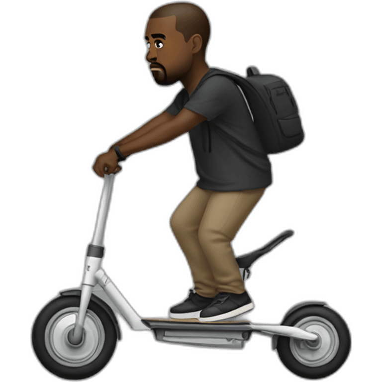 Kanye west riding Trottinette freestyle emoji