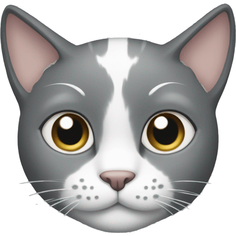 grey cat with white chest and white paws emoji