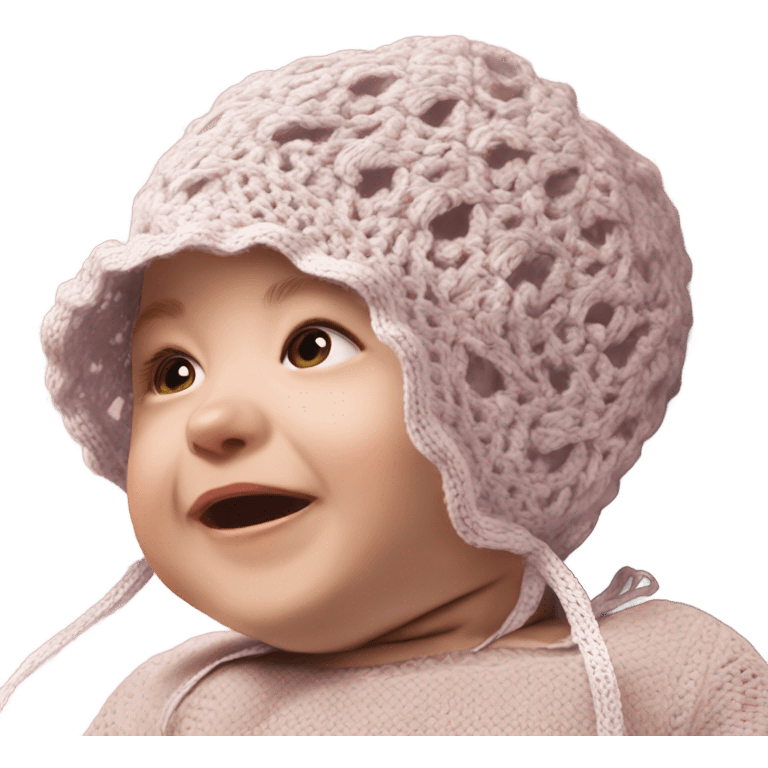 Crochet baby bonnet emoji