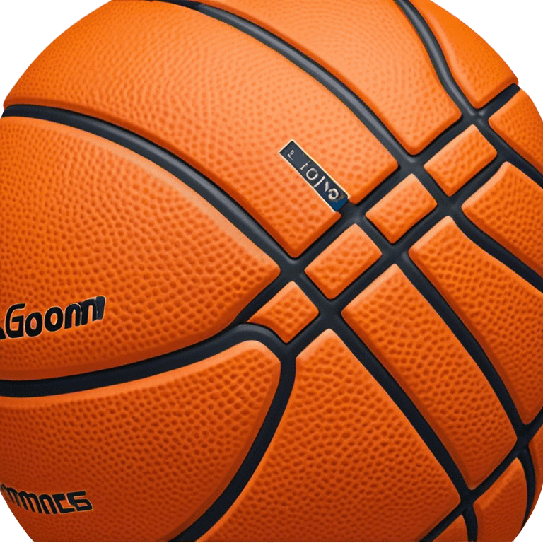 Cinematic Realistic image of a basketball rendered in vivid orange with a pebbled surface texture and crisp stitching details, set against a high-contrast backdrop that highlights its dynamic, sporty essence emoji