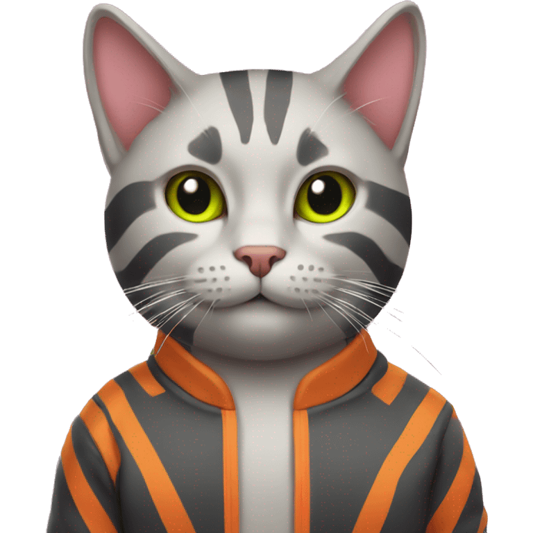 cat with neon stripes emoji