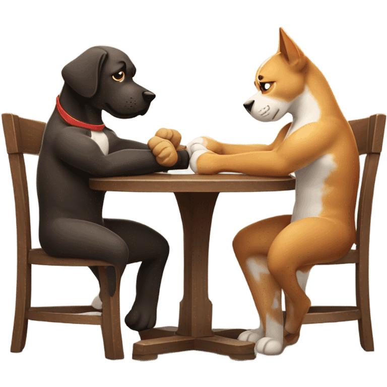 Dog and cat arm wrestling  emoji