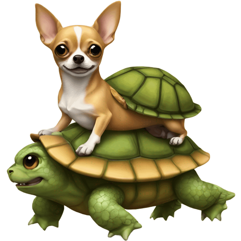 Chihuahua riding a turtle emoji