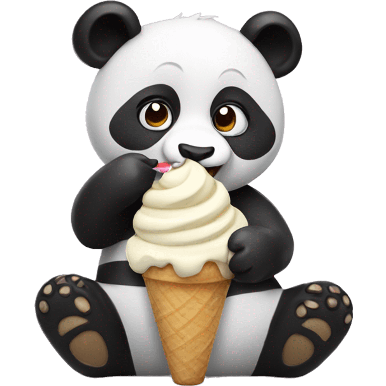 Panda eating ice cream emoji