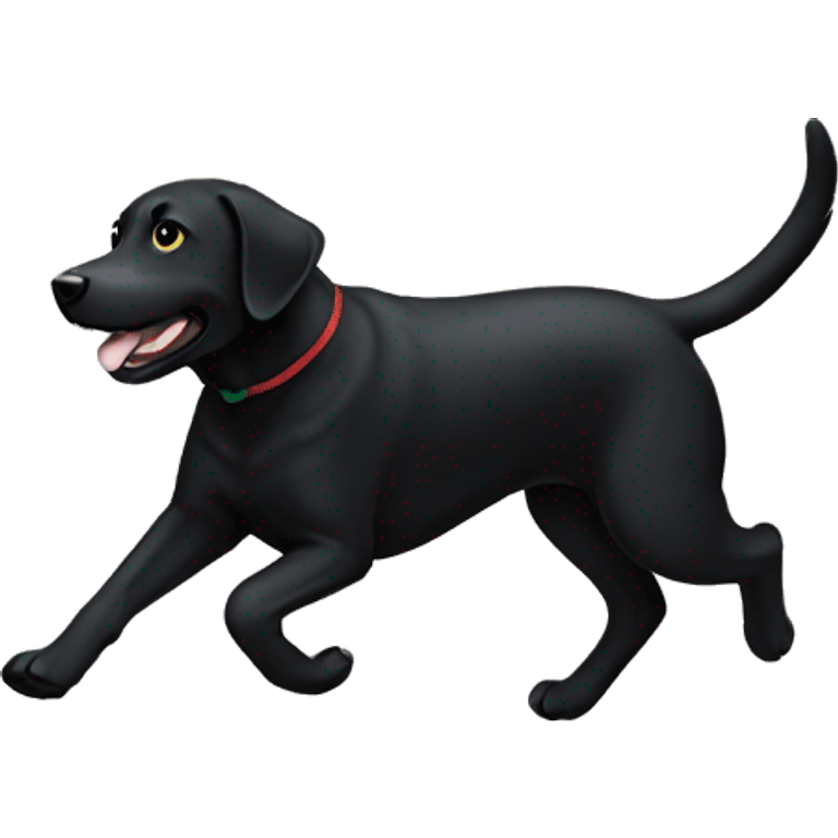 Black lab running emoji