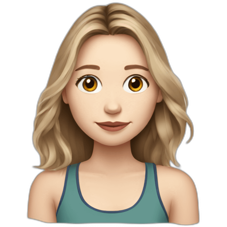 Elizabeth Olsen cartoon wearing tank top emoji