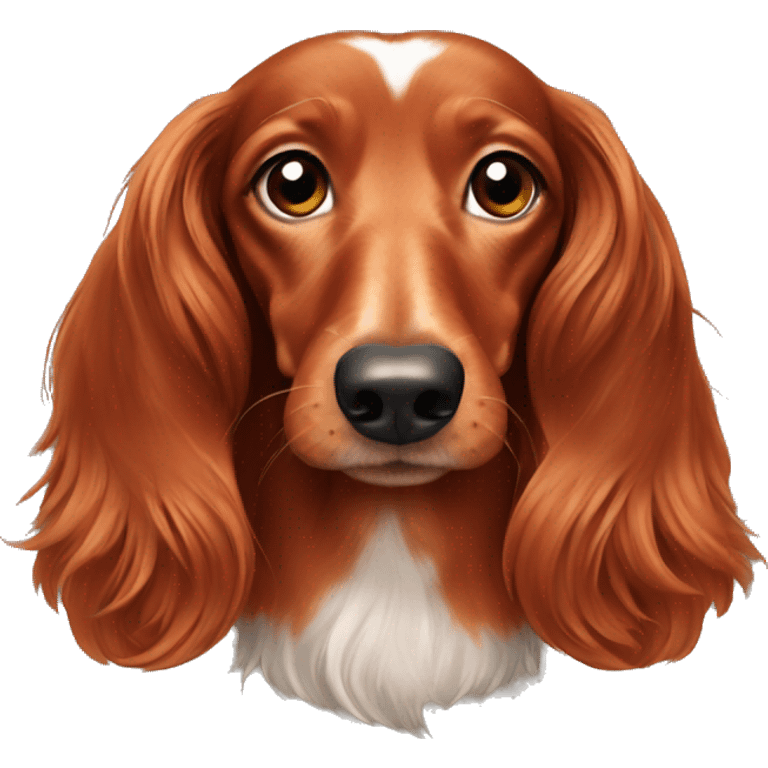 Red Long haired dachshund  emoji