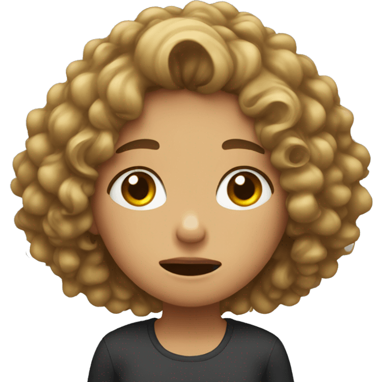 girl with curly hair crying emoji