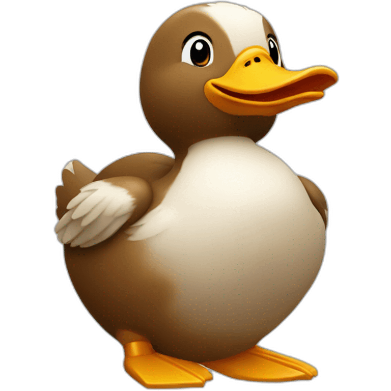 Un canard sur un ours emoji