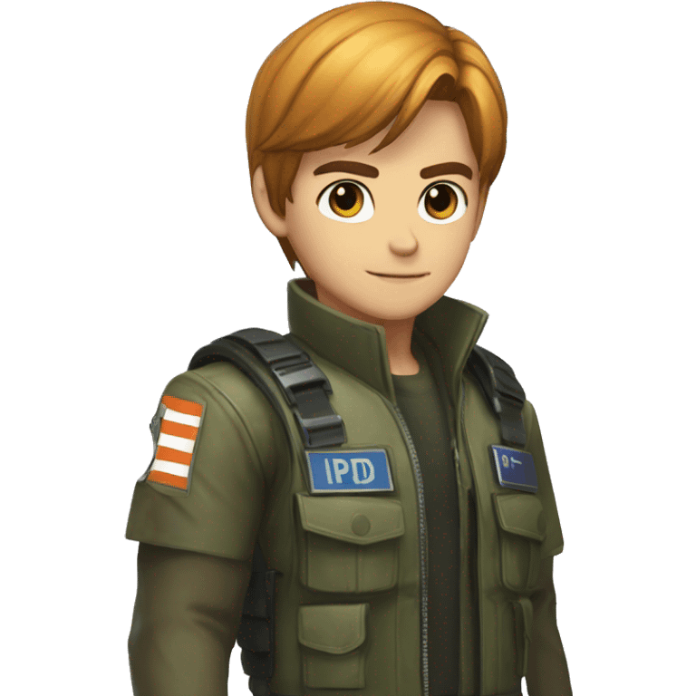 Leon scoot Kennedy with Rookie RPD uniform emoji