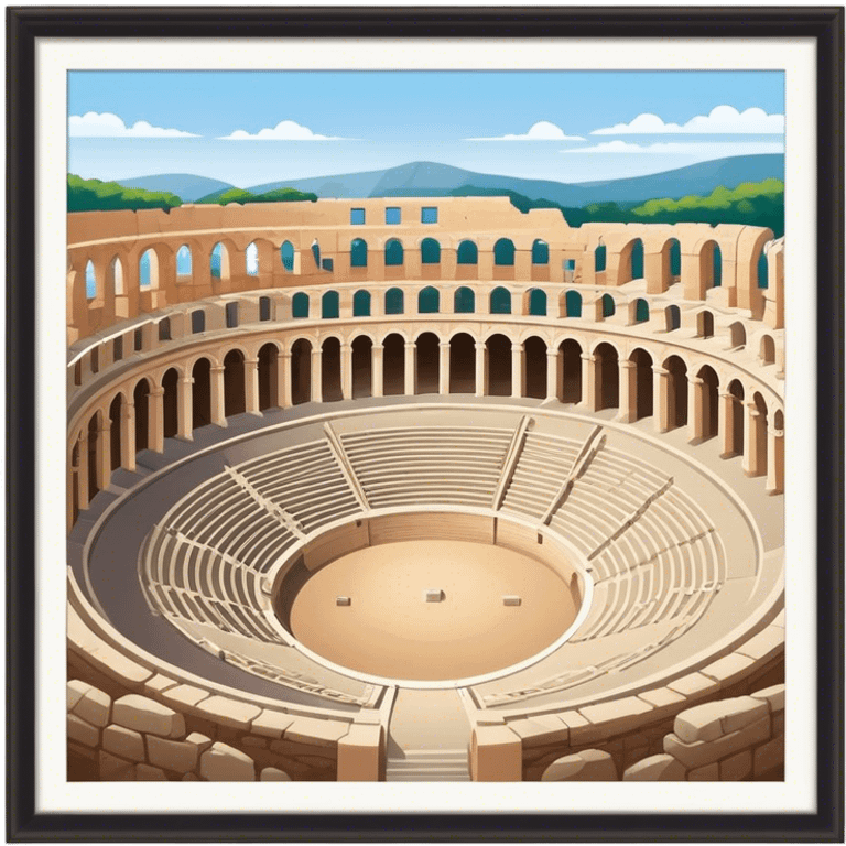 Pula Arena Landmark Emoji – Depicting the Roman amphitheater with its large stone arches. emoji