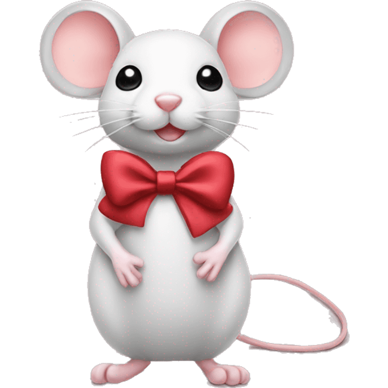 mouse wearing bow emoji