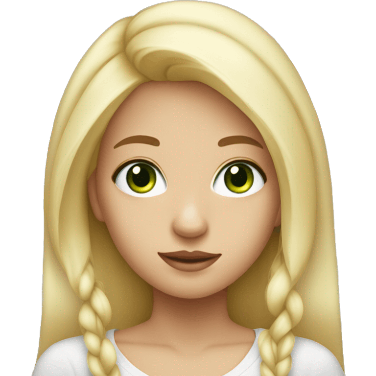 cute girl with blonde hair green eyes  emoji