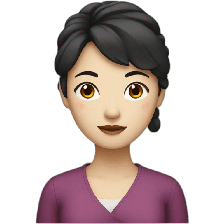 Chinese woman with dark hair emoji