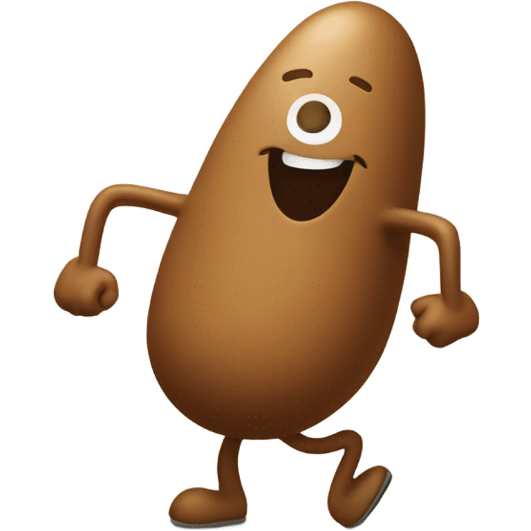 Poop emoji taking a walk emoji