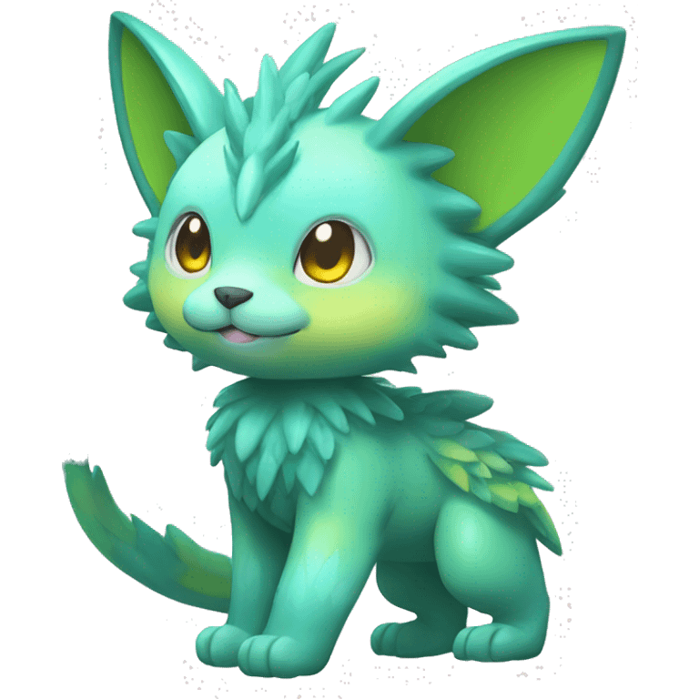 Cute cool shiny fantasy animal hybrid Fakemon full body emoji