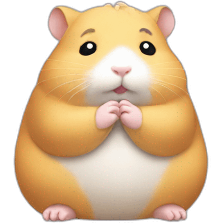 Fat hamster praying emoji