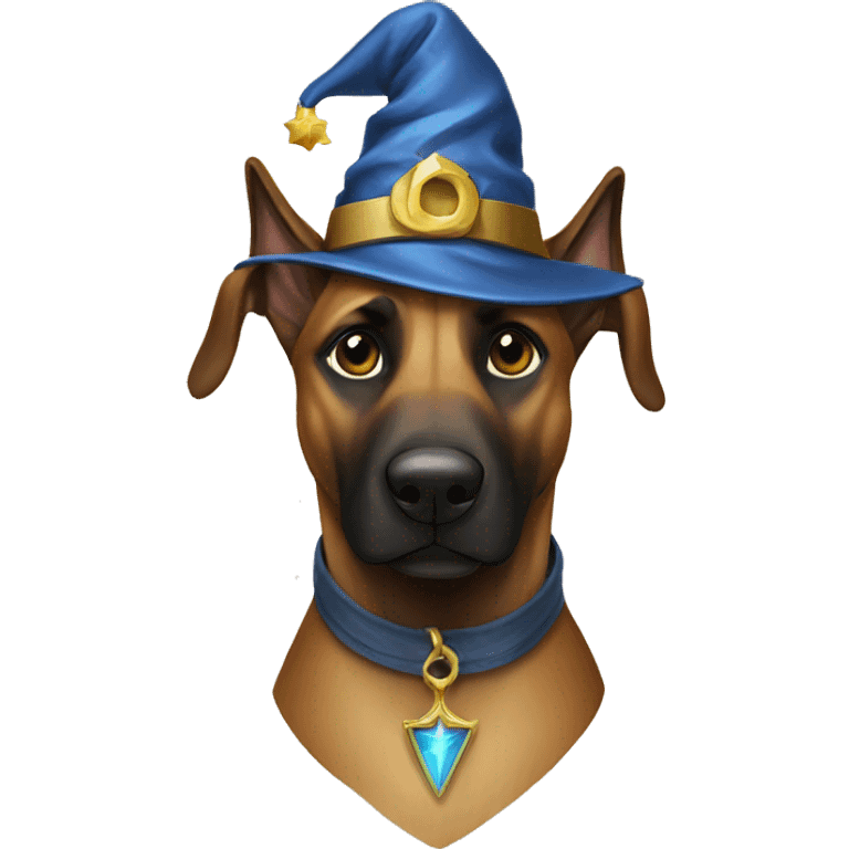 malinois dog with wizard  emoji