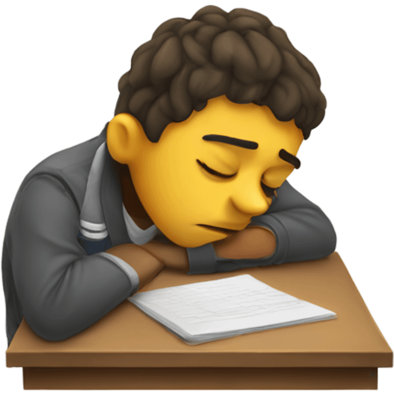 tired student struggling with exam emoji