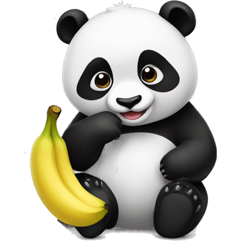 panda eating banana emoji