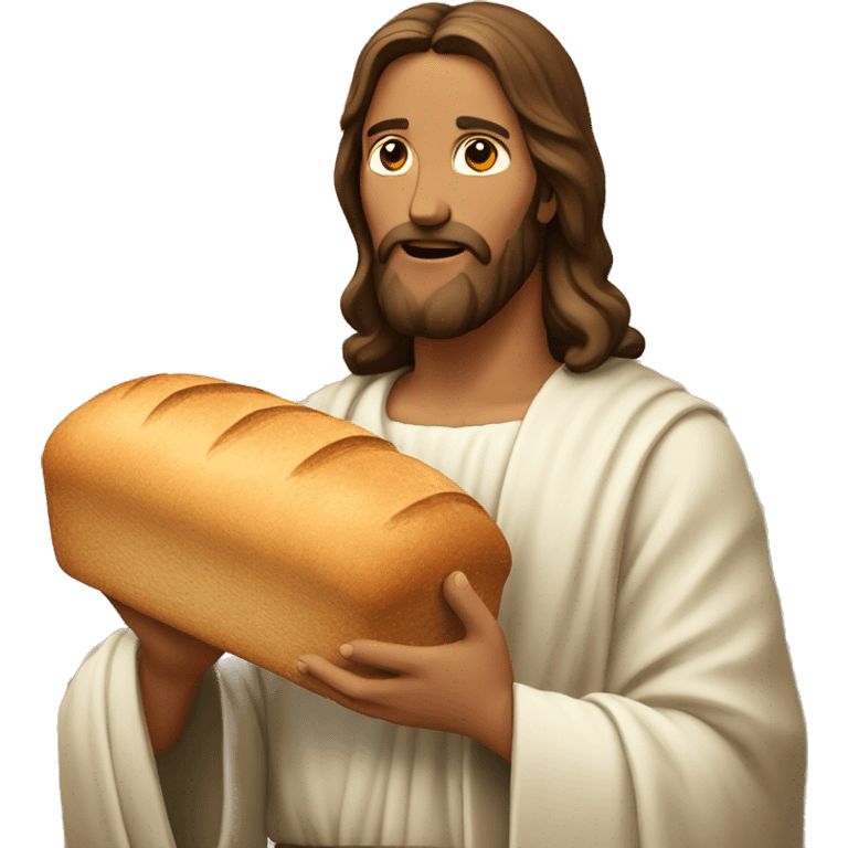 jesus has bread in his hand emoji