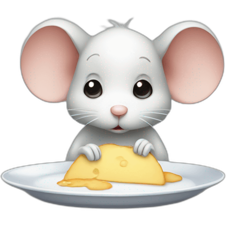 cute sad mouse looking at an empty plate emoji