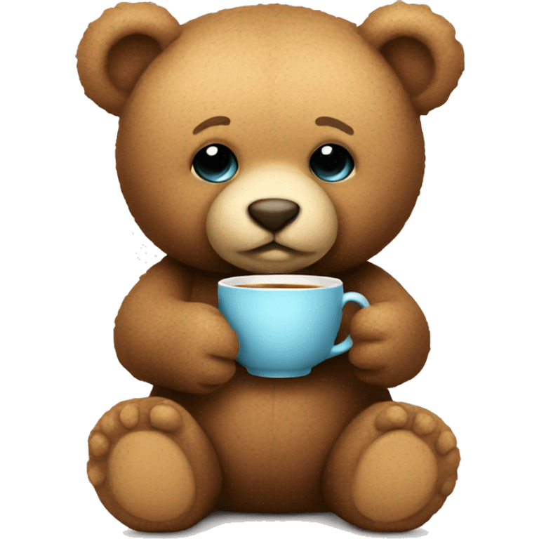 teddy bear holding a cup of tea emoji