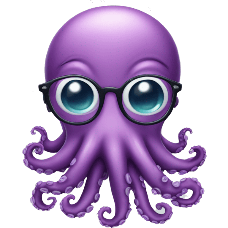 Cute octopus with specs emoji