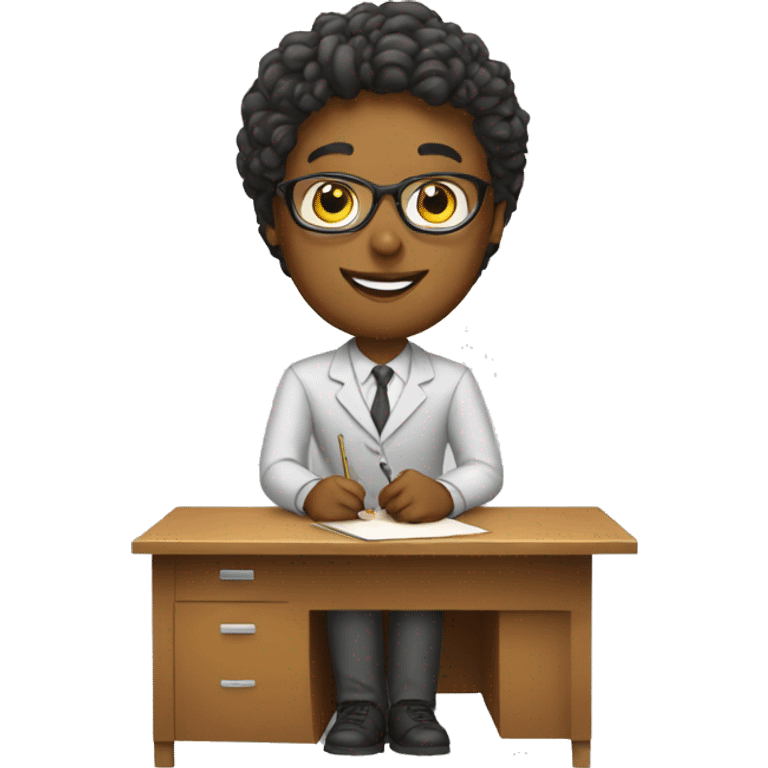 teacher with desk emoji