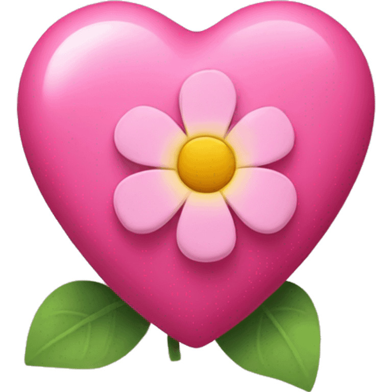 a pink heart with a flower inside emoji