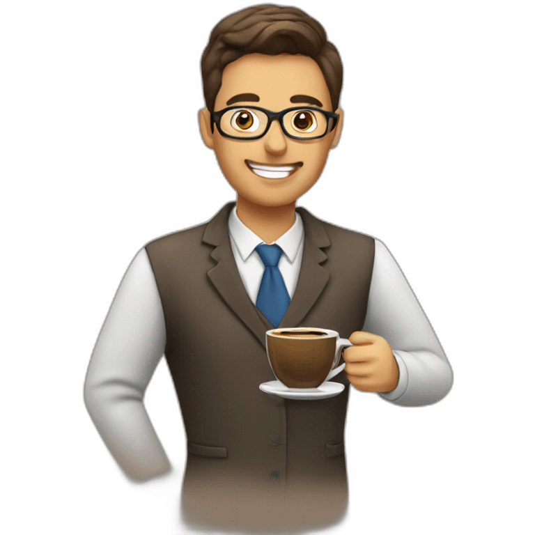 Teacher with coffee emoji