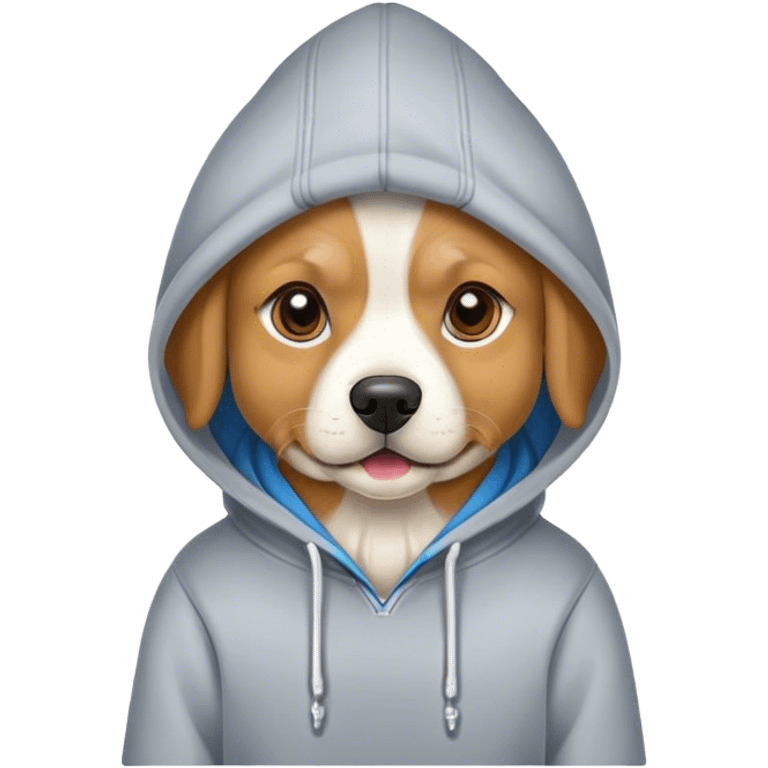 Dog wearing a hoodie emoji