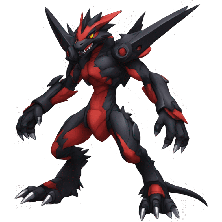  Cool Edgy Black Red Digimon-Fakemon-Garurumon full body emoji