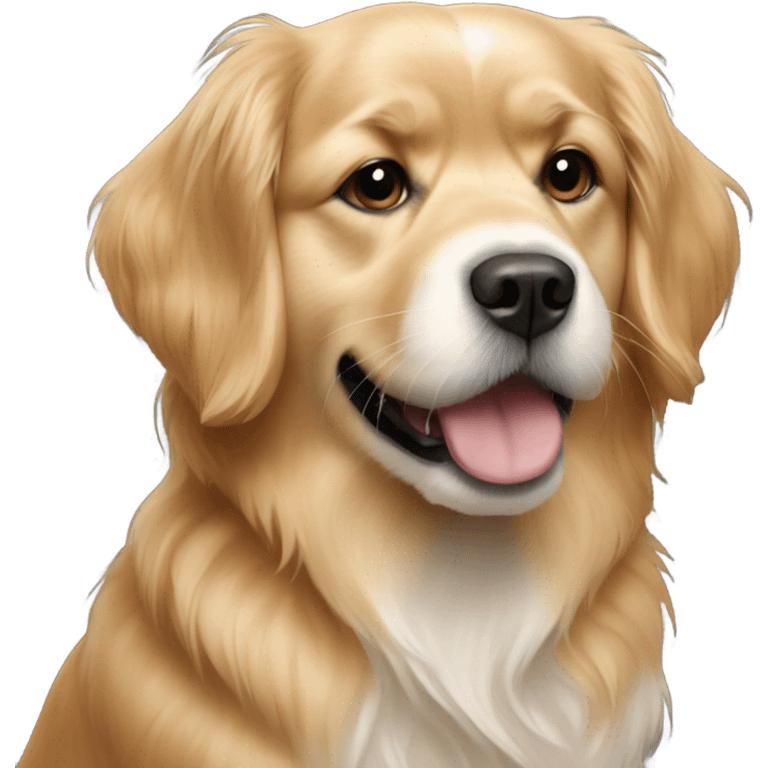 Golden retriever with shih-tzu emoji