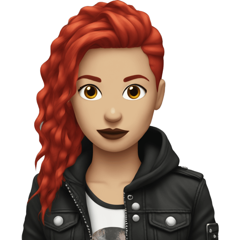 Rock punk girl red hair emoji