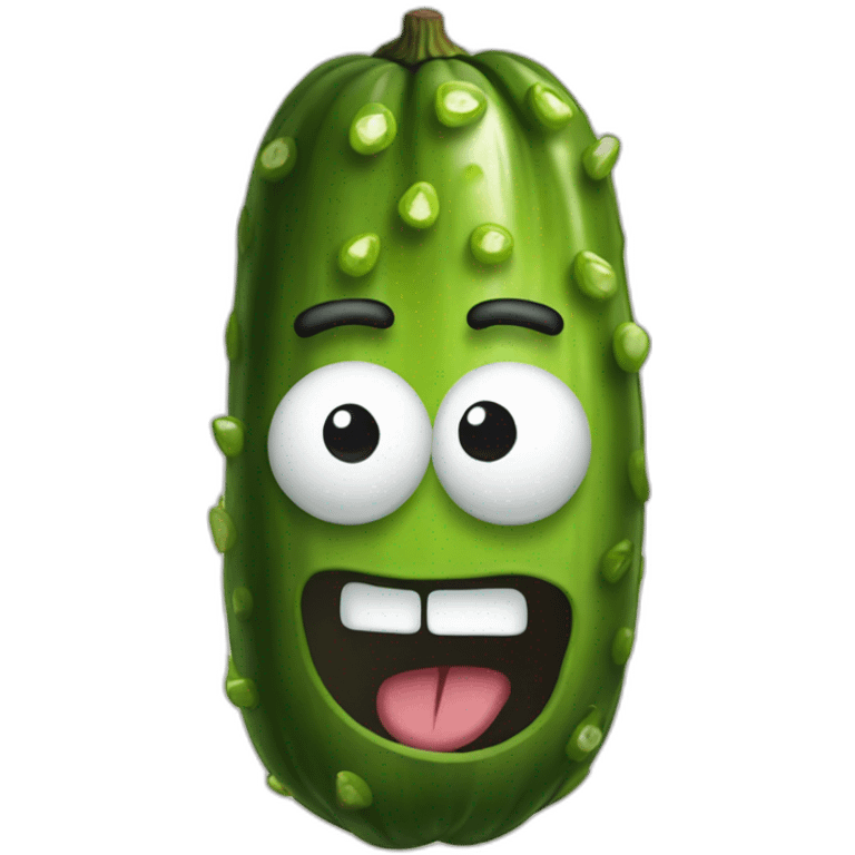 pickle Rick with funny face emoji